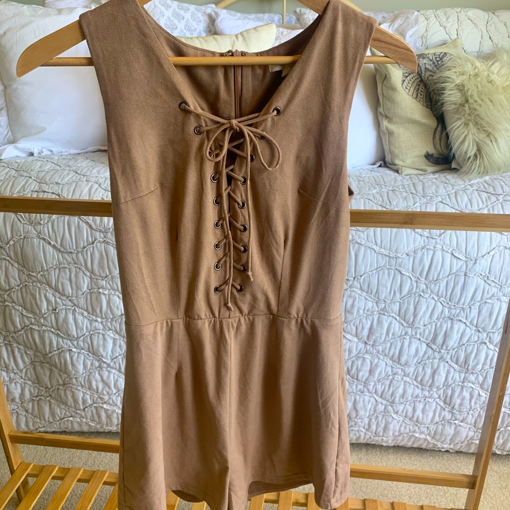 Suede Romper
